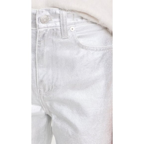 Madewell The '90s Straight Leg Jeans in Silver Foil Size 32 - Picture 6 of 15